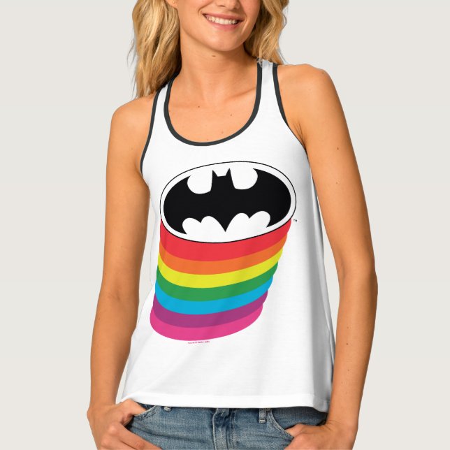 Batman Layered Rainbow Logo Tank Top (Front)