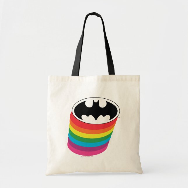 Batman Layered Rainbow Logo Tote Bag (Front)
