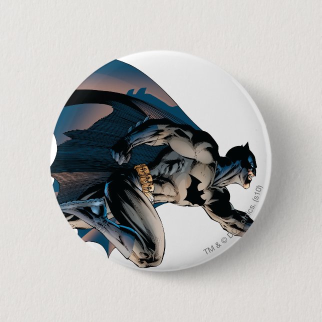 Batman Leaping Side View Button (Front)
