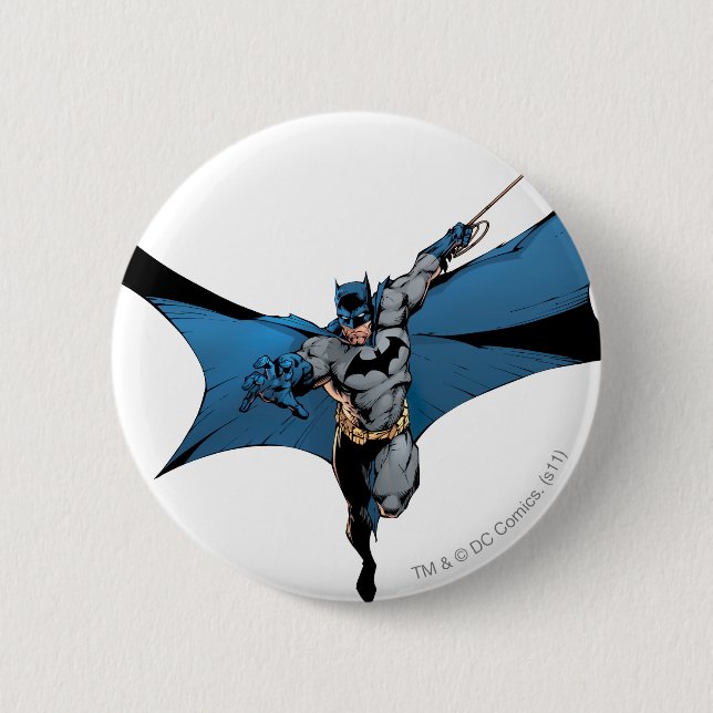 Batman leaps with rope button (Front)
