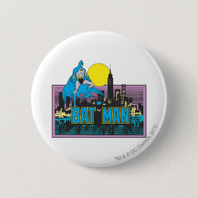 Batman & Letters Pinback Button (Front)