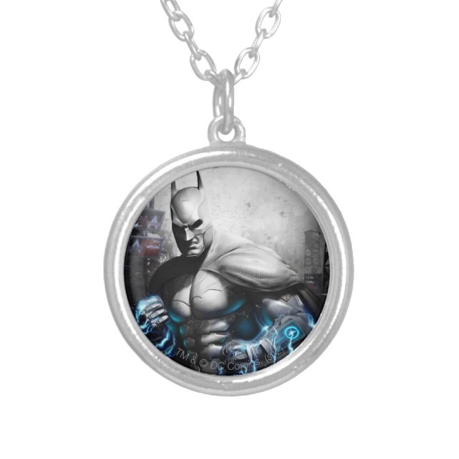 Batman - Lightning Silver Plated Necklace (Front)