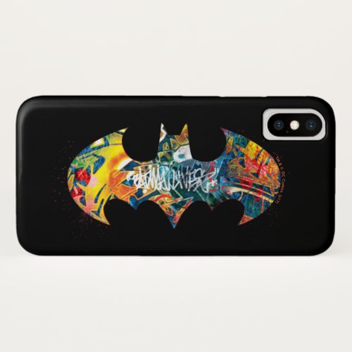 Batman Logo Neon80s Graffiti iPhone X Case