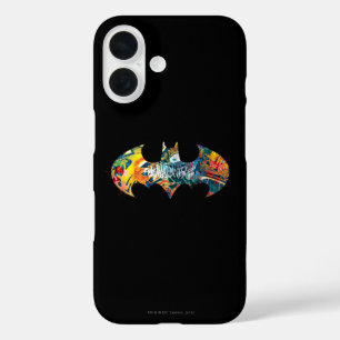 Batman Logo Neon 80's Graffiti iPhone 16 Case