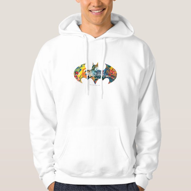 Batman Logo Neon 80's Graffiti Hoodie (Front)