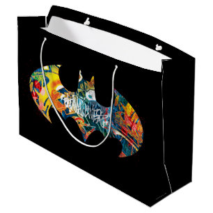 Batman Logo Neon 80's Graffiti Large Gift Bag