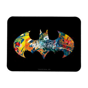 Batman Logo Neon 80's Graffiti Magnet
