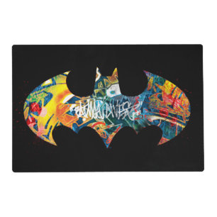 Batman Logo Neon 80's Graffiti Placemat