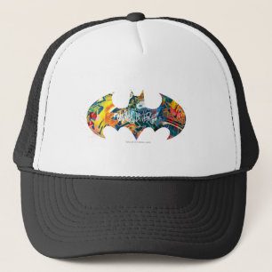 Batman Logo Neon 80's Graffiti Trucker Hat
