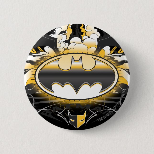 Batman Logo with Cars Button (Front)