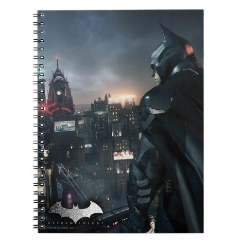 Batman Looking Over City Notebook