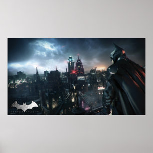 Batman Looking Over City Poster