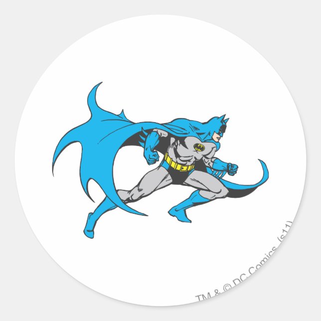 Batman Lunges Classic Round Sticker (Front)