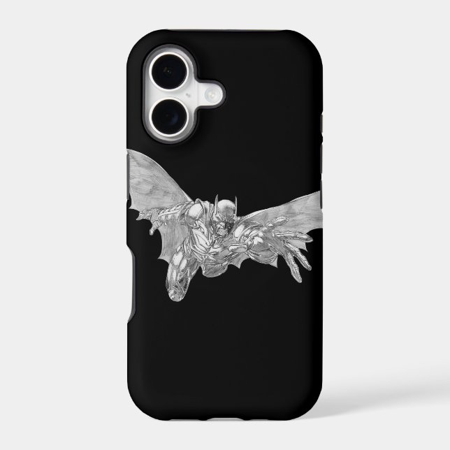 Batman Lunging Forward Drawing 2 Iphone Case (Back)