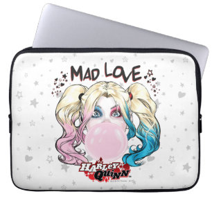 Batman   Mad Love Harley Quinn Chewing Bubble Gum Laptop Sleeve