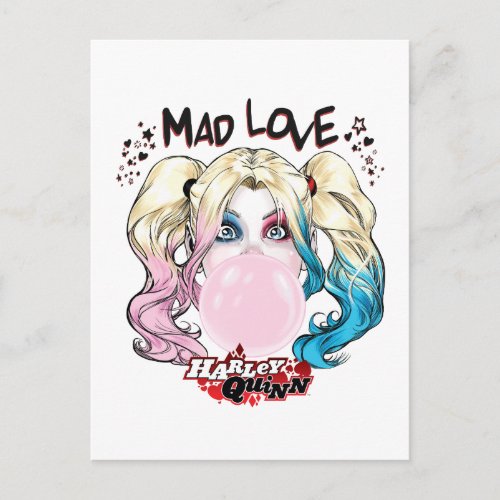 Batman  Mad Love Harley Quinn Chewing Bubble Gum Postcard