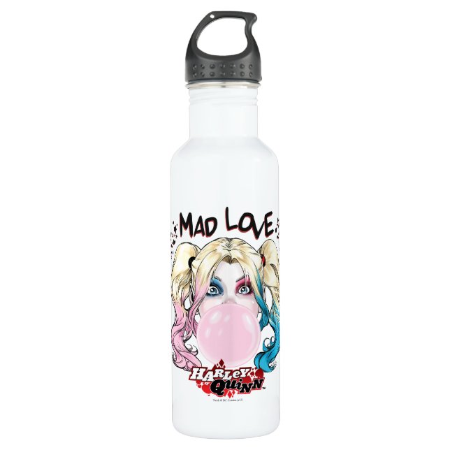 Batman | Mad Love Harley Quinn Chewing Bubble Gum Stainless Steel Water Bottle (Front)