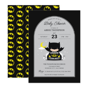 Batman - Moon and Stars Baby Shower Invitation