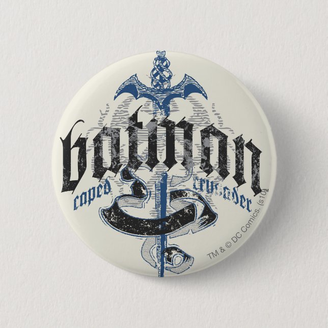 Batman | Name with Sword Logo Button (Front)