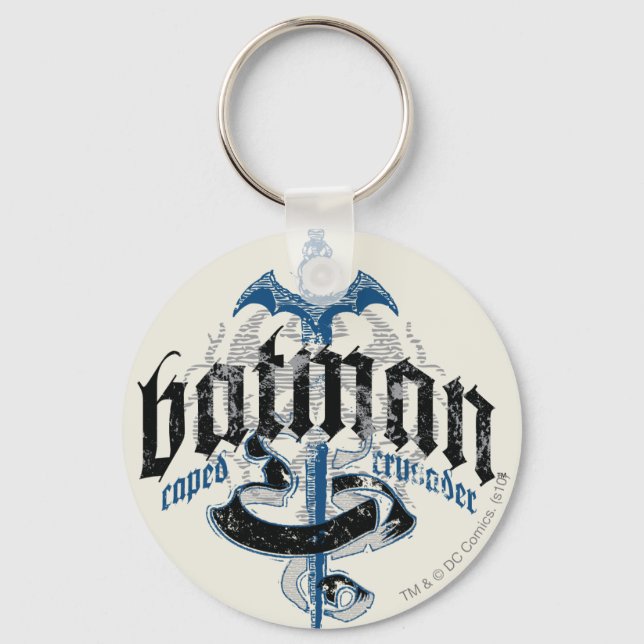 Batman | Name with Sword Logo Keychain (Front)