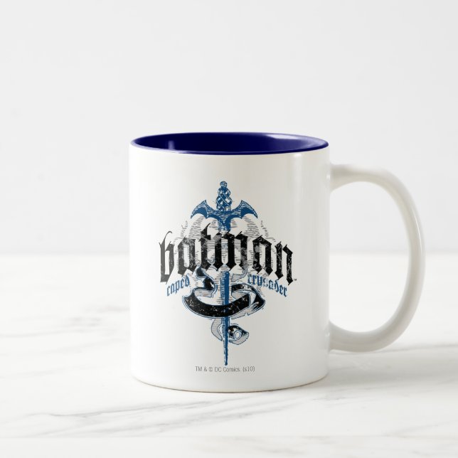 Batman | Name with Sword Logo Two-Tone Coffee Mug (Right)