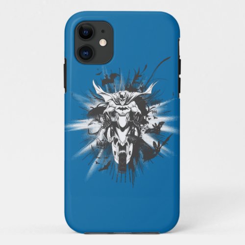 Batman on bike with bats iPhone 11 case