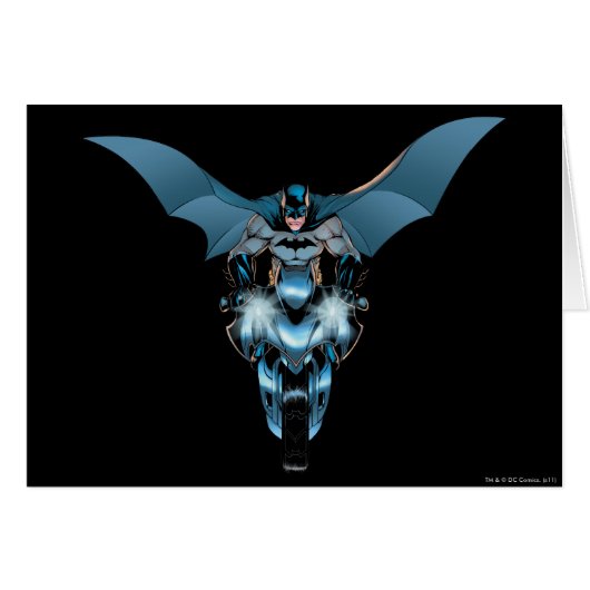 Batman on bike with cape (Front Horizontal)