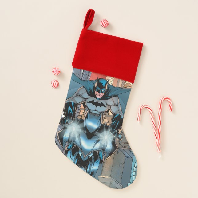 Batman on bike with cape christmas stocking (Front)