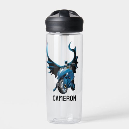 Batman on Cycle   Add Your Name Water Bottle