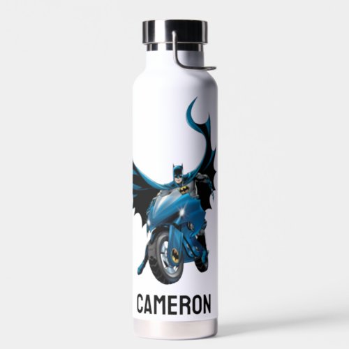 Batman on Cycle   Add Your Name Water Bottle