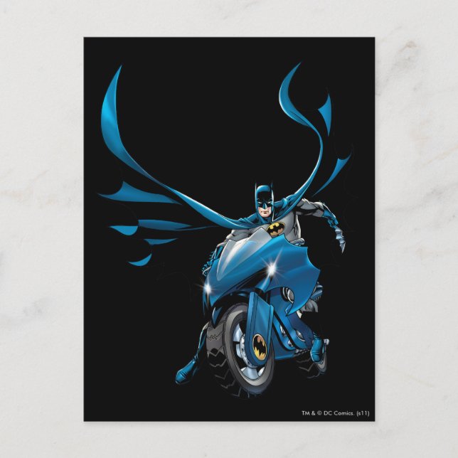 Batman on cycle postcard (Front)