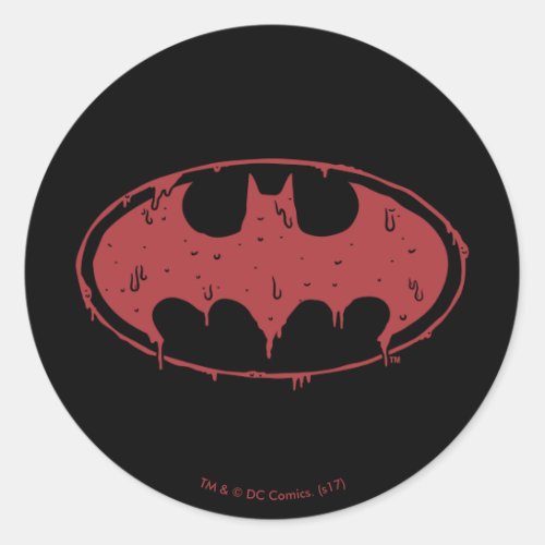 Batman  Oozing Red Bat Logo Classic Round Sticker