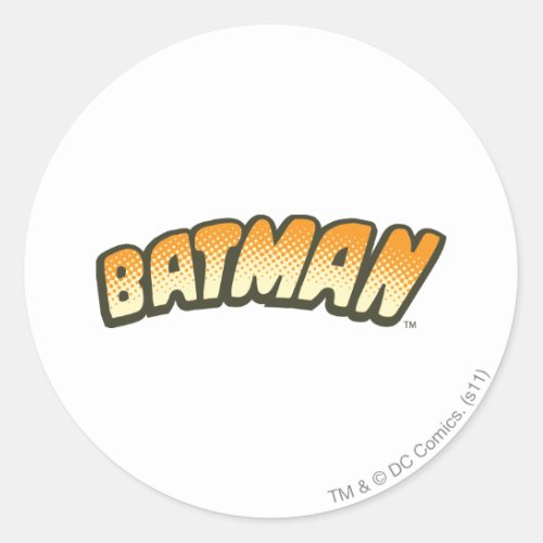 Batman  Orange Halftone Logo Classic Round Sticker