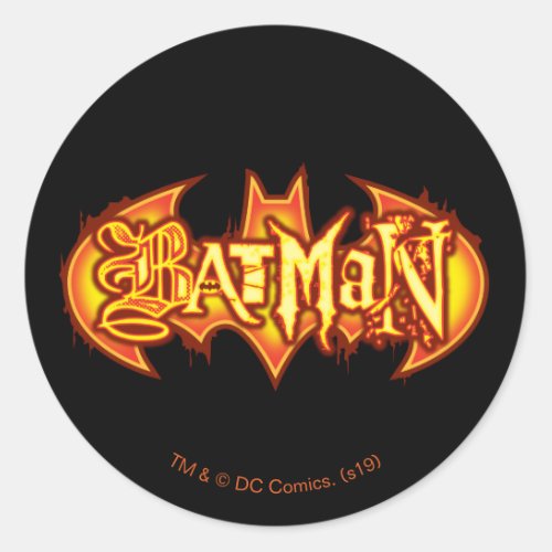 Batman  Orange Seasonal Logo Classic Round Sticker