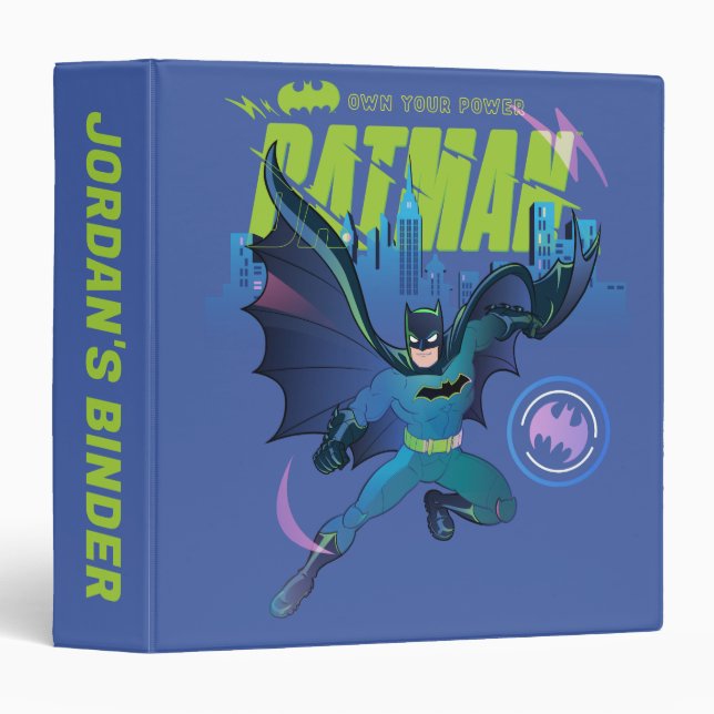 Batman "Own Your Power" City Graphic 3 Ring Binder (Front/Spine)
