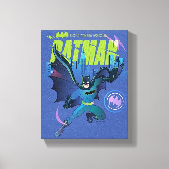 Batman "Own Your Power" City Graphic Canvas Print (Front)