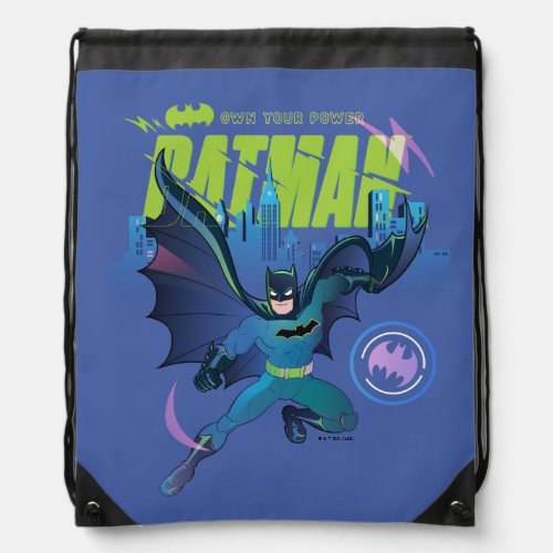 Batman Own Your Power City Graphic Drawstring Bag