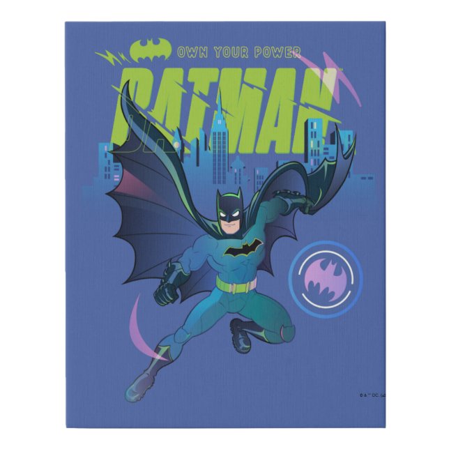 Batman "Own Your Power" City Graphic Faux Canvas Print (Front)