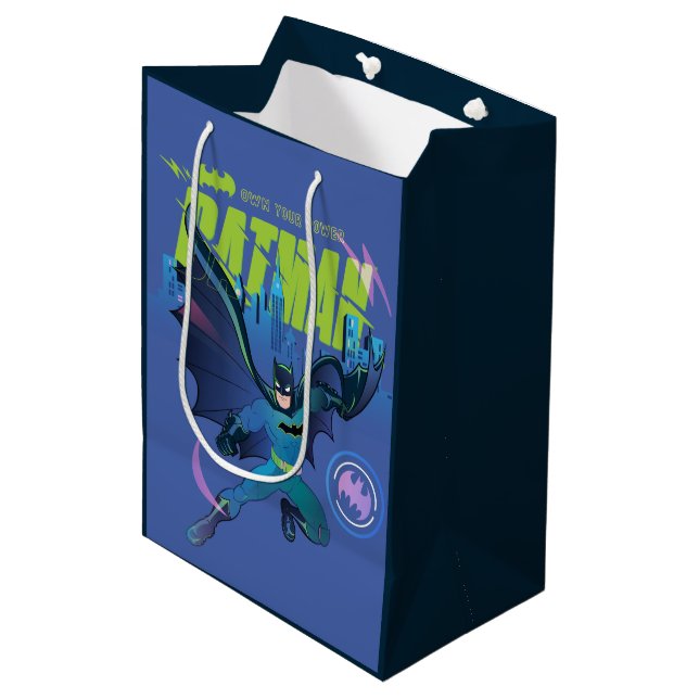 Batman "Own Your Power" City Graphic Medium Gift Bag (Front Angled)