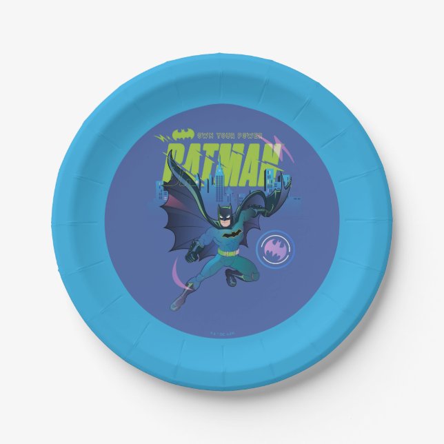 Batman "Own Your Power" City Graphic Paper Plates (Front)