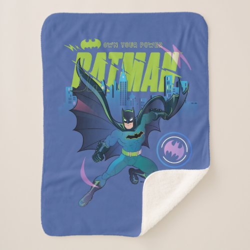 Batman Own Your Power City Graphic Sherpa Blanket