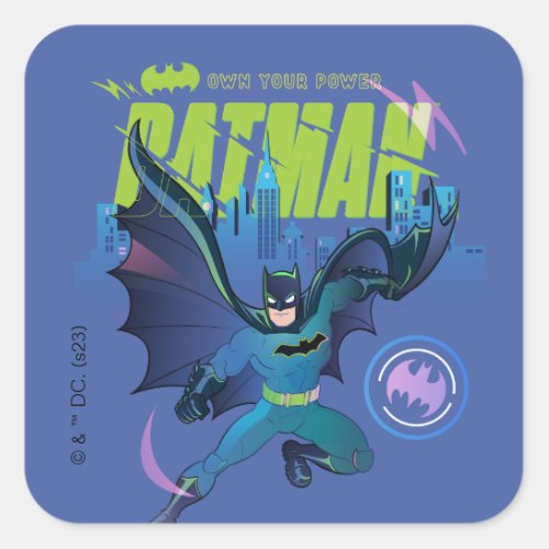 Batman Own Your Power City Graphic Square Sticker