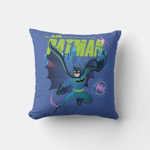 Batman Own Your Power City Graphic Throw Pillow