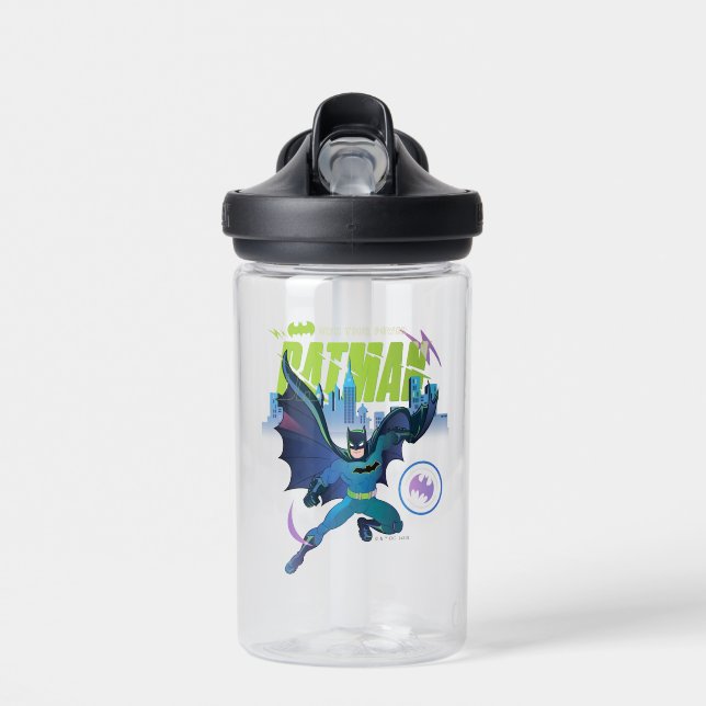Batman "Own Your Power" City Graphic Water Bottle (Front)