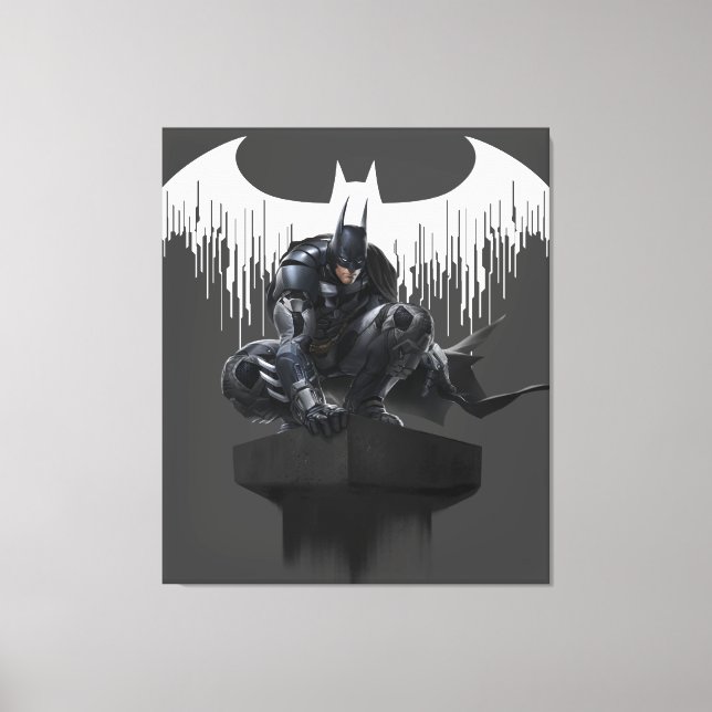 Batman Perched on a Pillar Canvas Print (Front)