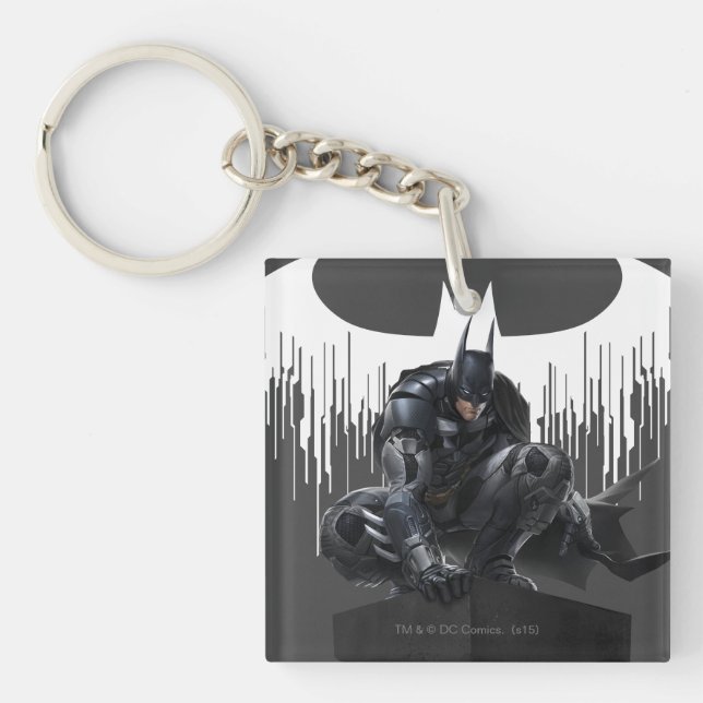Batman Perched on a Pillar Keychain (Front)
