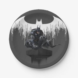 Batman Perched on a Pillar Paper Plates