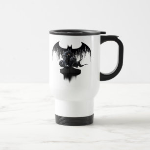 Batman Perched on a Pillar Travel Mug