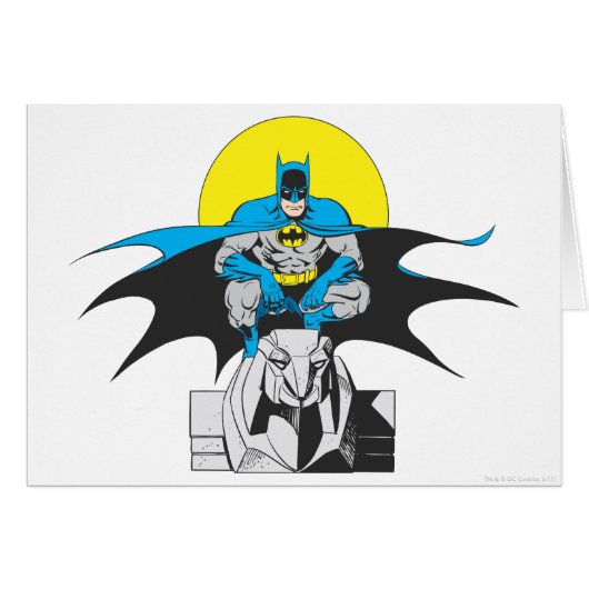 Batman Perches On Stone Lion Cards (Front Horizontal)