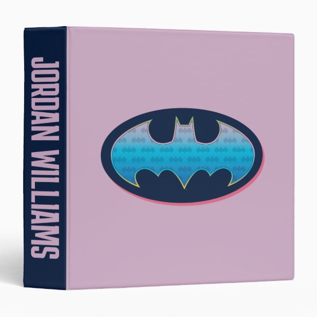 Batman | Pink & Blue Symbol 3 Ring Binder (Front/Spine)